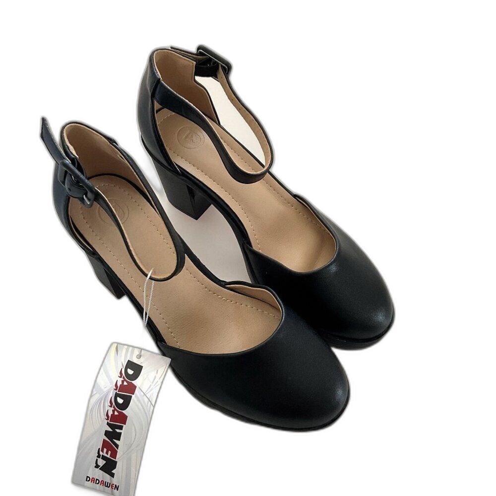 DADAWEN Chunky Heel Platform Pumps in Timeless Black NWT 5